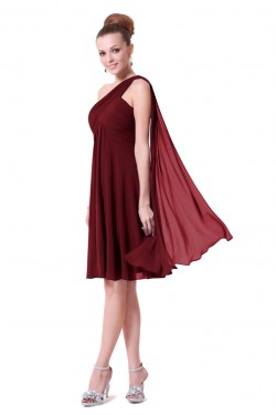 A-Line Empire One-Shoulder Short Chiffon Bridesmaid Dresses/Wedding Party Dresses BD010223