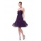 A-Line Strapless Grape Chiffon Short Bridesmaid Dresses/Wedding Party Dresses BD010224