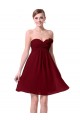 A-Line Empire Sweetheart Burgundy Chiffon Short Bridesmaid Dresses/Wedding Party Dresses/Maternity Dresses BD010228