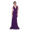 Trumpet/Mermaid V-Neck Purple Floor-Length Bridesmaid Dresses/Wedding Party Dresses BD010234