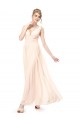 A-Line V-Neck Long Pink Chiffon Bridesmaid Dresses/Wedding Party Dresses BD010238