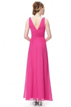 A-Line V-Neck Long Purple Chiffon Bridesmaid Dresses/Wedding Party Dresses BD010242