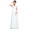 A-Line V-Neck Long White Chiffon Bridesmaid Dresses/Wedding Party Dresses BD010245