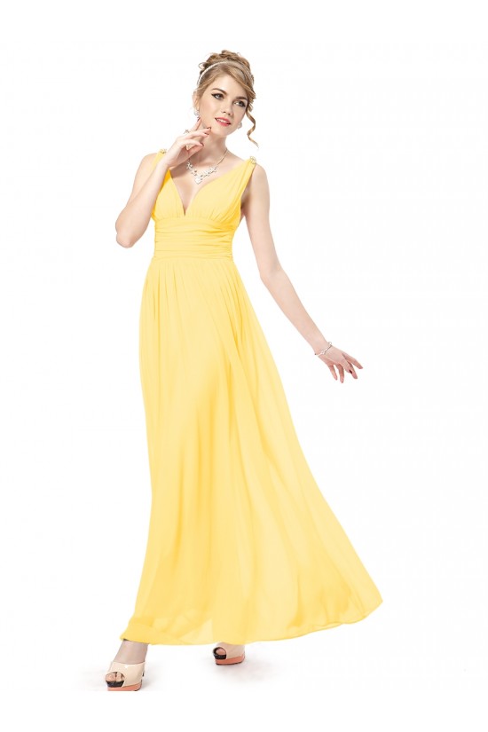 A-Line V-Neck Long Yellow Chiffon Bridesmaid Dresses/Wedding Party Dresses BD010246 A-Line V-Neck Long Yellow Chiffon Bridesmaid Dresses/Wedding Party Dresses BD010246