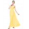 A-Line V-Neck Long Yellow Chiffon Bridesmaid Dresses/Wedding Party Dresses BD010246