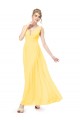 A-Line V-Neck Long Yellow Chiffon Bridesmaid Dresses/Wedding Party Dresses BD010246