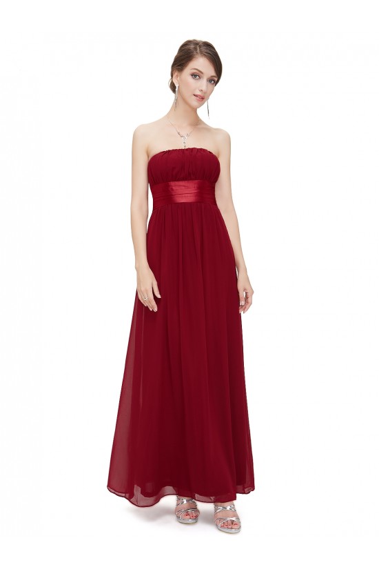 A-Line Empire Strapless Floor-Length Chiffon Bridesmaid Dresses/Wedding Party Dresses/Maternity Dresses BD010247