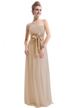 A-Line Empire Strapless Floor-Length Chiffon Bridesmaid Dresses/Wedding Party Dresses/Maternity Dresses BD010248