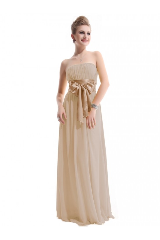 A-Line Empire Strapless Floor-Length Chiffon Bridesmaid Dresses/Wedding Party Dresses/Maternity Dresses BD010248