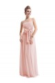 A-Line Empire Strapless Long Pink Chiffon Bridesmaid Dresses/Wedding Party Dresses/Maternity Dresses BD010251