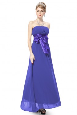 A-Line Empire Strapless Long Chiffon Bridesmaid Dresses/Wedding Party Dresses/Maternity Dresses BD010254