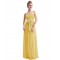A-Line Empire Strapless Long Yellow Chiffon Bridesmaid Dresses/Wedding Party Dresses/Maternity Dresses BD010256