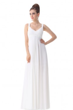 Empire Long White Chiffon Bridesmaid Dresses/Wedding Party Dresses/Maternity Evening Dresses BD010258