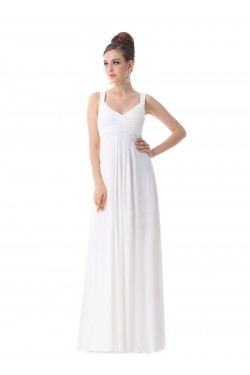 Empire Long White Chiffon Bridesmaid Dresses/Wedding Party Dresses/Maternity Evening Dresses BD010258