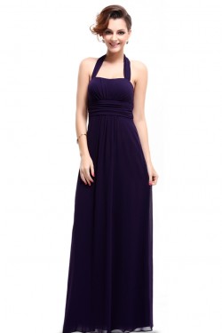 Empire Halter Long Purple Chiffon Bridesmaid Dresses/Maternity Evening Dresses BD010262