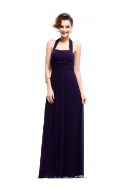Empire Halter Long Purple Chiffon Bridesmaid Dresses/Maternity Evening Dresses BD010262