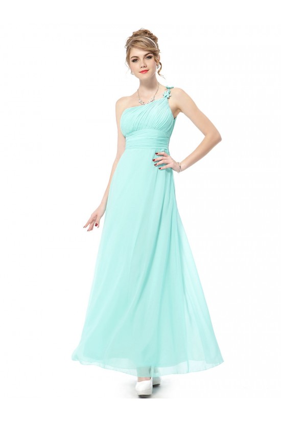 A-Line One-Shoulder Long Chiffon Bridesmaid Dresses/Evening Dresses BD010263