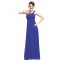 A-Line One-Shoulder Long Royal Blue Chiffon Bridesmaid Dresses/Evening Dresses BD010264