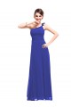 A-Line One-Shoulder Long Royal Blue Chiffon Bridesmaid Dresses/Evening Dresses BD010264