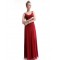 Sheath V-Neck Long Red Chiffon Bridesmaid Dresses/Evening Dresses BD010267