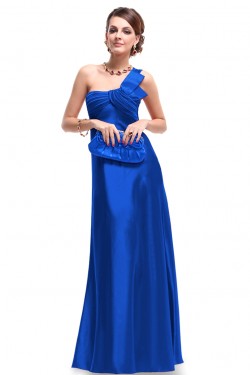 Empire One-Shoulder Royal Blue Long Chiffon Bridesmaid Dresses/Evening Dresses BD010268