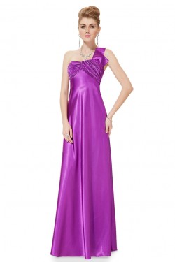 Empire One-Shoulder Purple Long Chiffon Bridesmaid Dresses/Evening Dresses BD010269