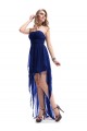 High Low Strapless Royal Blue Chiffon Bridesmaid Dresses/Evening Dresses BD010276