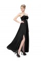A-Line Strapless Long Black Chiffon Bridesmaid Dresses/Evening Dresses BD010278
