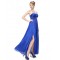 A-Line Strapless Long Royal Blue Chiffon Bridesmaid Dresses/Evening Dresses BD010279