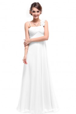 Empire Long White Chiffon Bridesmaid Dresses/Evening Dresses/Maternity Dresses BD010282