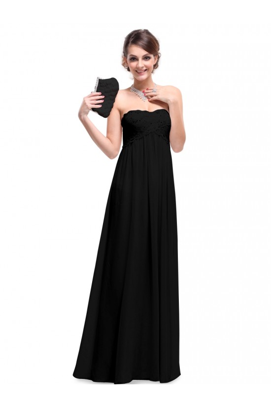 Empire Long Black Chiffon Bridesmaid Dresses/Evening Dresses/Maternity Dresses BD010283