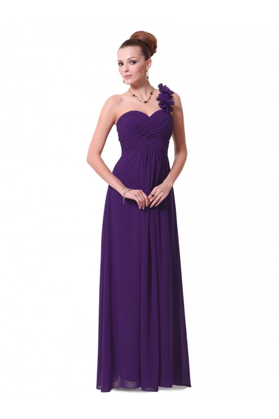 A-Line One-Shoulder Sweetheart Long Purple Chiffon Bridesmaid Dresses/Evening Dresses BD010287 A-Line One-Shoulder Sweetheart Long Purple Chiffon Bridesmaid Dresses/Evening Dresses BD010287