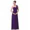 A-Line One-Shoulder Sweetheart Long Purple Chiffon Bridesmaid Dresses/Evening Dresses BD010287
