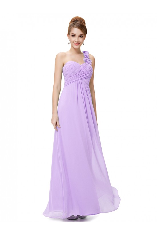 A-Line One-Shoulder Sweetheart Long Lilac Chiffon Bridesmaid Dresses/Evening Dresses BD010288 A-Line One-Shoulder Sweetheart Long Lilac Chiffon Bridesmaid Dresses/Evening Dresses BD010288
