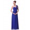 A-Line One-Shoulder Sweetheart Long Royal Blue Chiffon Bridesmaid Dresses/Evening Dresses BD010289
