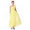 A-Line One-Shoulder Long Yellow Chiffon Bridesmaid Dresses/Evening Dresses BD010290