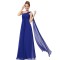 Empire One-Shoulder Long Royal Blue Chiffon Bridesmaid Dresses/Evening Dresses/Maternity Dresses BD010292