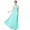 Empire One-Shoulder Long Light Blue Chiffon Bridesmaid Dresses/Evening Dresses/Maternity Dresses BD010293