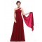Empire One-Shoulder Long Burgundy Chiffon Bridesmaid Dresses/Evening Dresses/Maternity Dresses BD010296