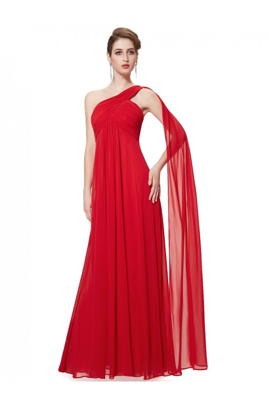Empire One-Shoulder Long Red Chiffon Bridesmaid Dresses/Evening Dresses/Maternity Dresses BD010297 Empire One-Shoulder Long Red Chiffon Bridesmaid Dresses/Evening Dresses/Maternity Dresses BD010297