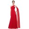 Empire One-Shoulder Long Red Chiffon Bridesmaid Dresses/Evening Dresses/Maternity Dresses BD010297