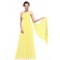 Empire One-Shoulder Long Yellow Chiffon Bridesmaid Dresses/Evening Dresses/Maternity Dresses BD010298