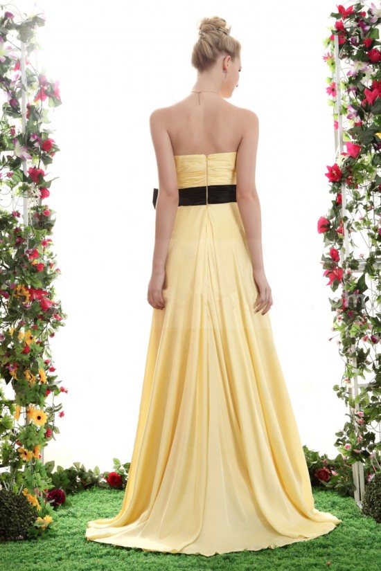 A-Line Long Yellow Chiffon Bridesmaid Dresses/Wedding Party Dresses BD010303