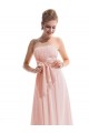 A-Line Strapless Chiffon Long Pink Bridesmaid Dresses/Wedding Party Dresses BD010308