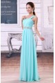 A-Line One-Shoulder Long Blue Chiffon Bridesmaid Dresses/Wedding Party Dresses BD010310