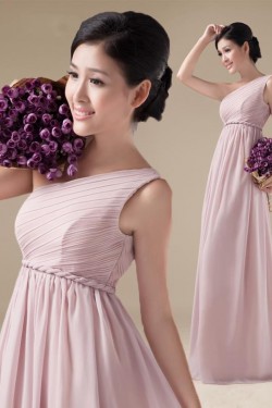 Empire One-Shoulder Long Chiffon Bridesmaid Dresses/Evening Dresses/Maternity Dresses BD010311