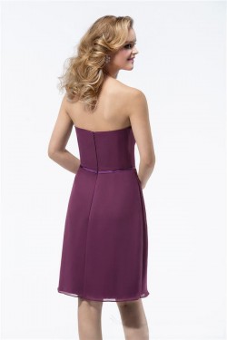 A-Line Strapless Short Chiffon Bridesmaid Dresses/Wedding Party Dresses BD010314