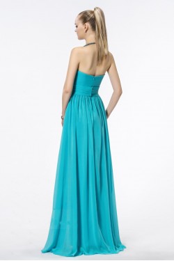 A-Line Strapless Long Blue Chiffon Bridesmaid Dresses/Wedding Party Dresses BD010318