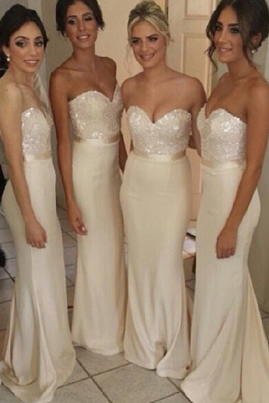 Mermaid Sweetheart Sequins Long Bridesmaid Dresses/Wedding Party Dresses BD010323