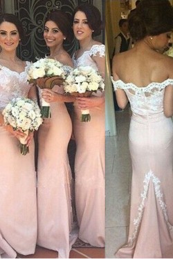 Mermaid Off-the-Shoulder Lace Long Bridesmaid Dresses/Wedding Party Dresses BD010324